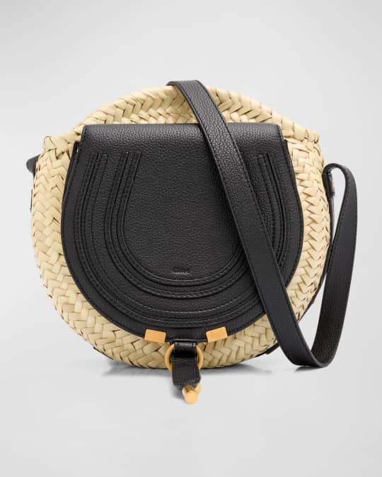 Chloe Marcie Small Crossbody Bag in Raffia and Leather Neiman Marcus