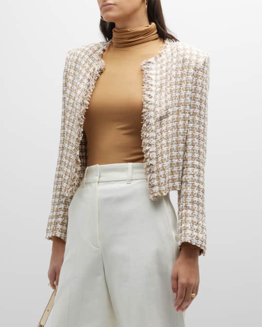 Giovanna Cropped Houndstooth Jacket
