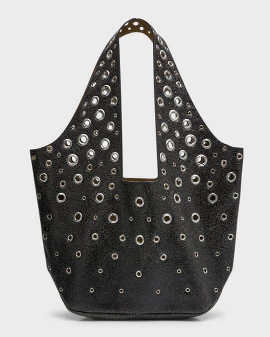 Grommet Leather Shopping Tote Bag