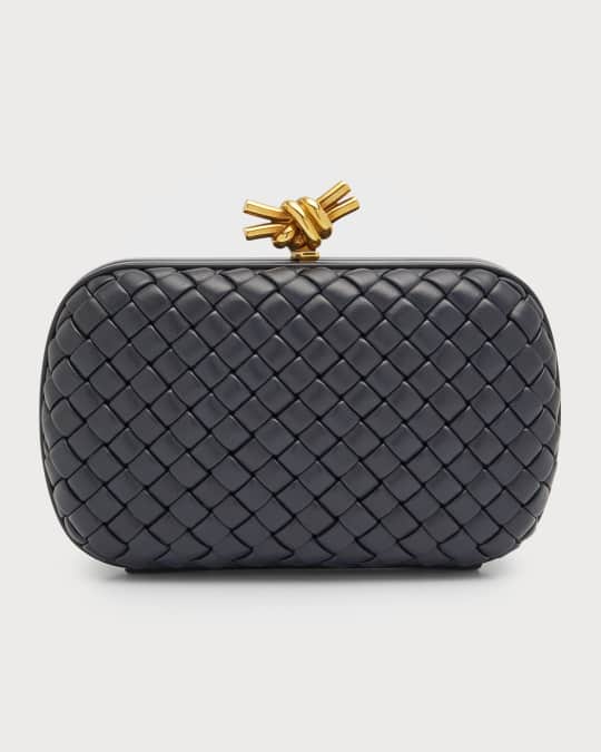 Bottega Veneta Knot Padded Woven Lambskin Clutch Bag