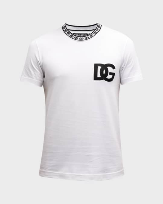 Dolce&Gabbana Men's T-Shirt with DG Collar | Neiman Marcus