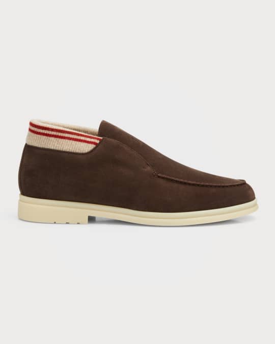 Loro Piana Men s Open Walk Laceless Leather Chukka Boots Neiman Marcus