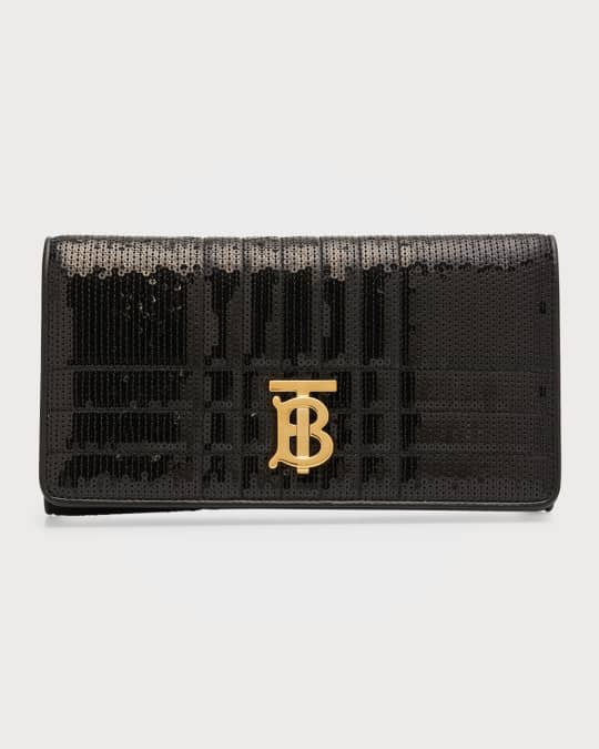 Burberry Lola Quilted Check Sequins Chain Wallet | Neiman Marcus