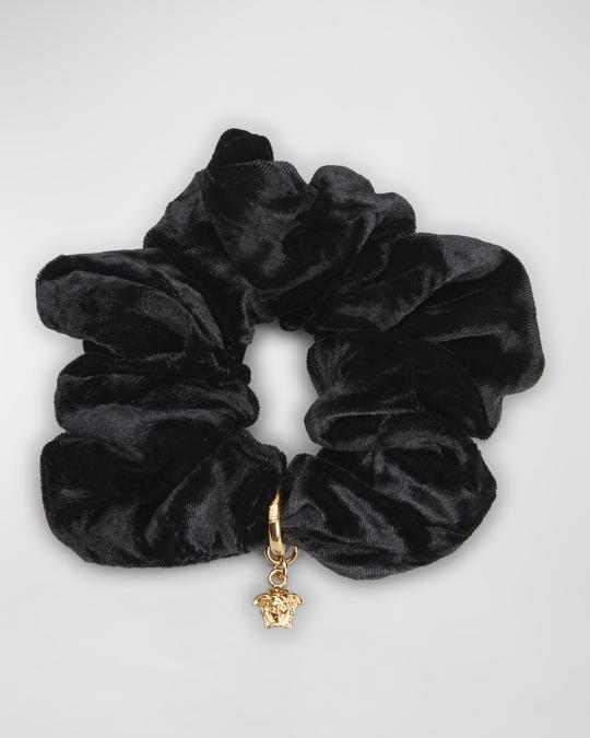 Versace Velvet Medusa Charm Scrunchie Versace - Medusa velvet embellished scrunchie Versace main image 4