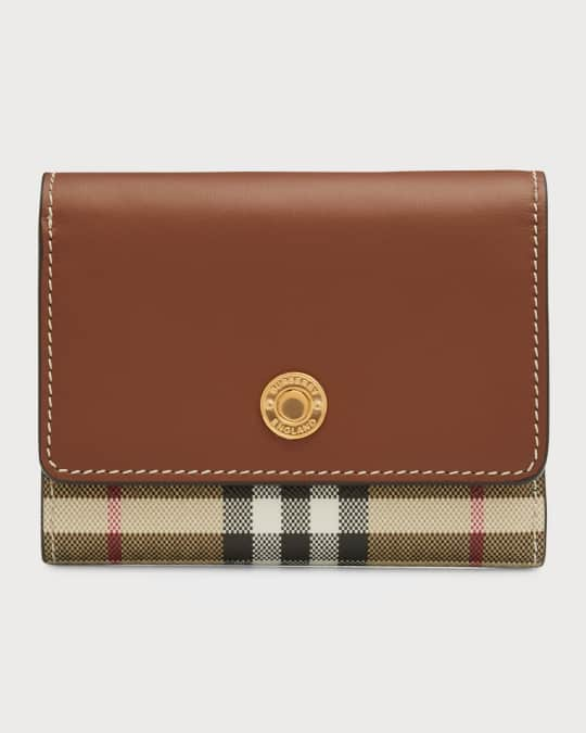 Burberry Red Leather Sidney Trifold Wallet