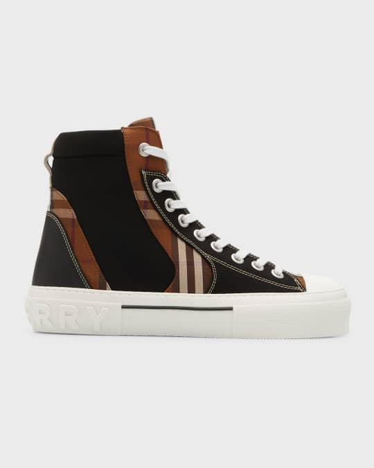 Burberry Men s Vintage Check Cotton and Neoprene High Top Sneakers