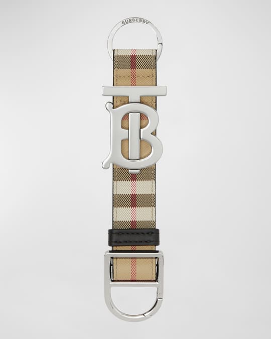 Burberry vintage check and leather key ring outlet