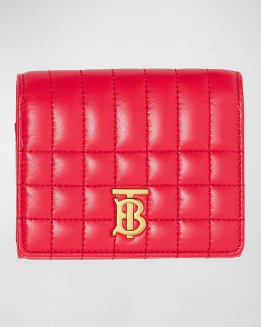 Burberry Lola Trifold Check Quilted Compact Wallet Neiman Marcus