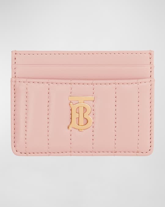 Quilted Leather Small Lola Folding Wallet in Oat Beige/dusky Pink - Women