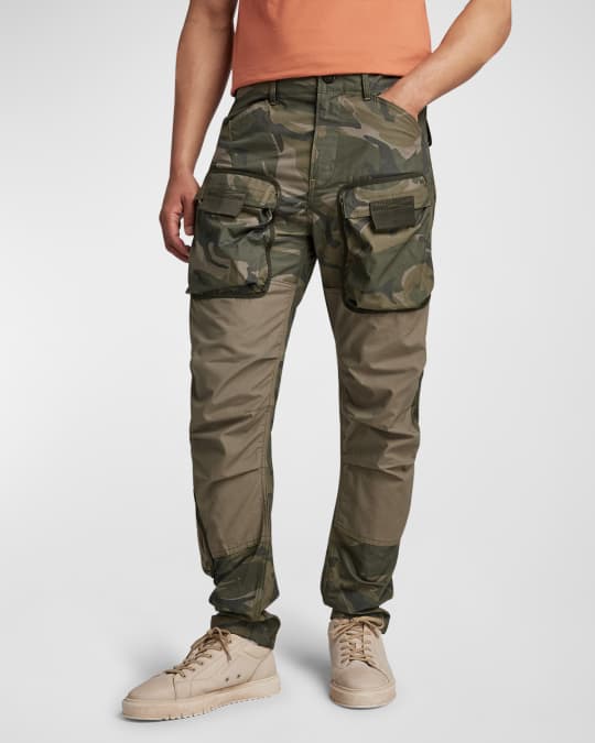 3D Regular Tapered Cargo Pants, Green