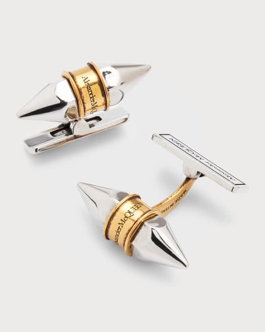 McQueen Men's Two-Tone Punk Stud Cufflinks | Neiman Marcus