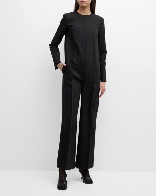 Dorothea Strong Shoulder Long Sleeve Straight Leg Jumpsuit
