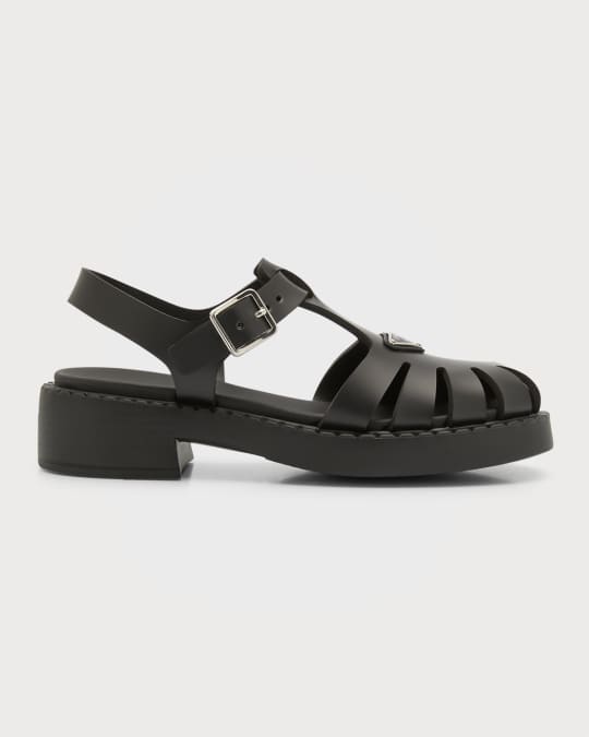 ◆PRADA 最新作◆Soft Cage ビニール トングサンダル/Black◆ Soft Cage vinyl thong sandals in black - Prada | Mytheresa