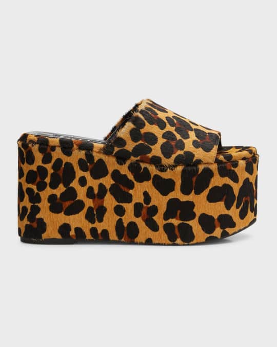 Blackout Leopard Slide Platform Sandals