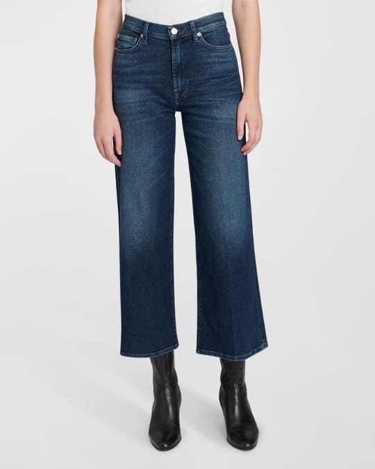 7 for all mankind Jo High Rise Cropped Wide-Leg Jeans | Neiman Marcus