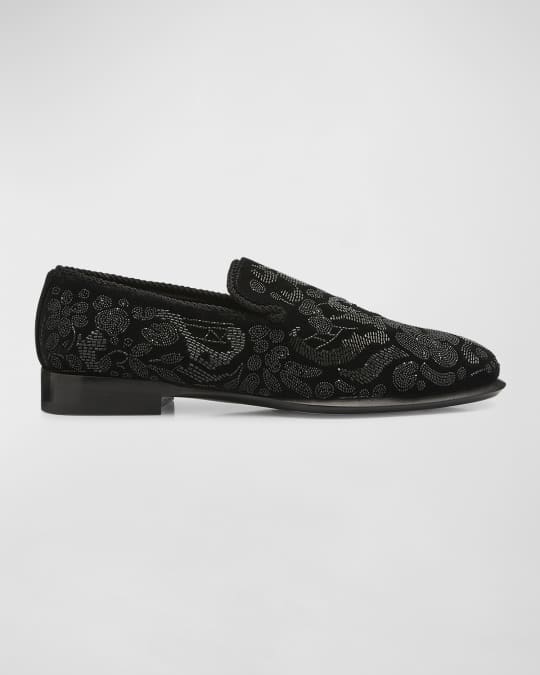 Alexander McQueen crystal-embellished slip-on loafers - Black
