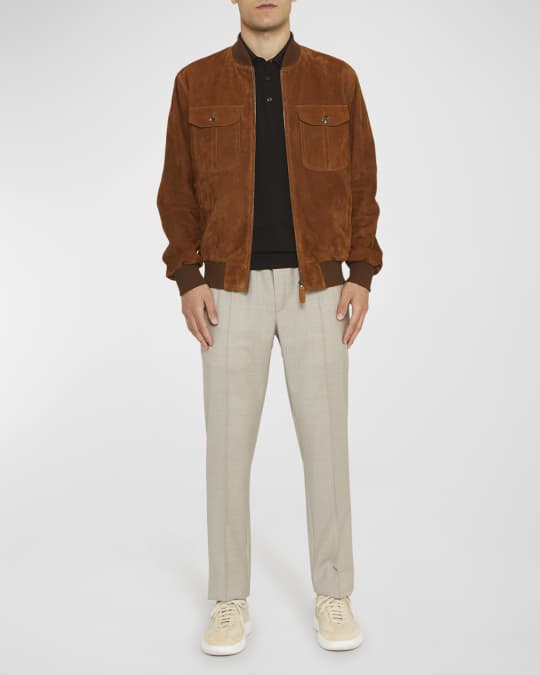 Mens suede discount blouson jacket