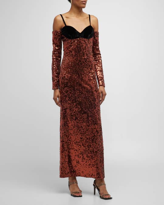 zac posen burgundy dress Francesca Feather Maxi Dress main image 0