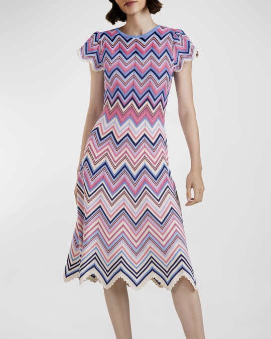 Simone stripe pleated outlet mesh dress
