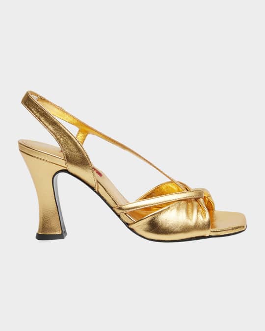 Palace Metallic Asymmetrical Slingback Sandals