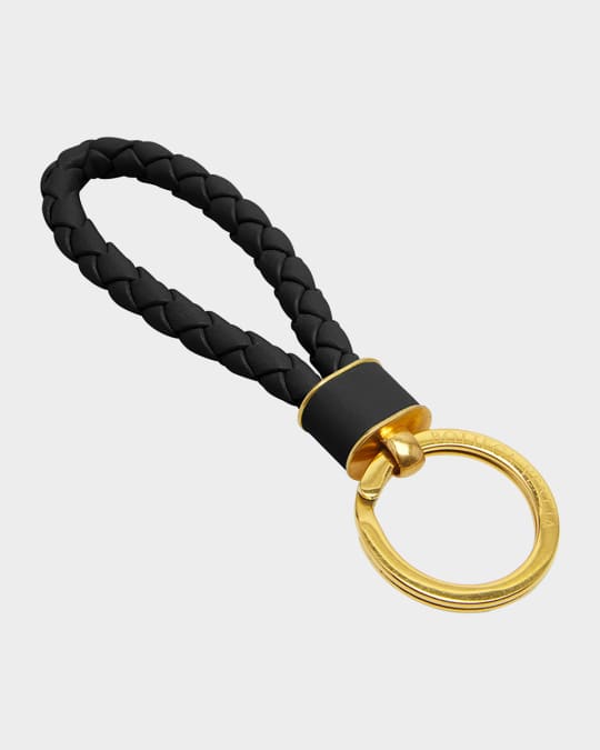 Bottega Veneta Intreccio Napa Lambskin Keychain | Neiman Marcus