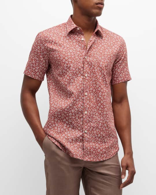 BOSS Men's Linen Short-Sleeve Sport Shirt | Neiman Marcus