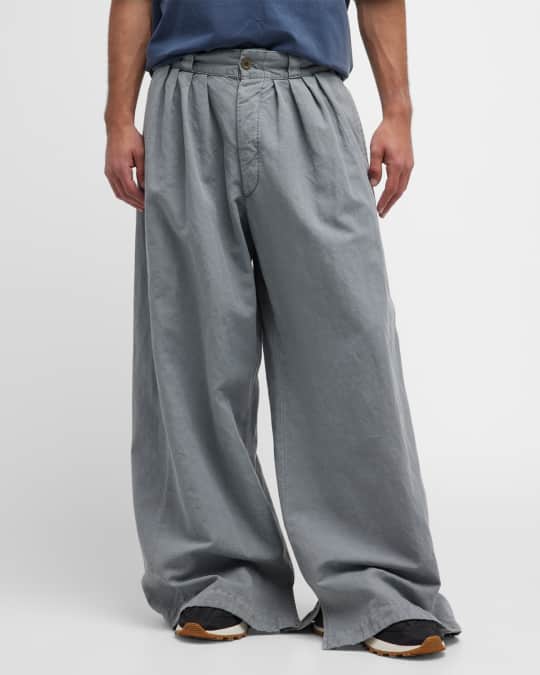Men's Wide-Leg Pleated Trousers