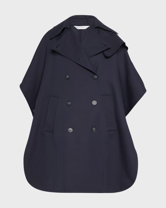 Max Mara Pernice Trench-Style Double-Breasted Cape | Neiman Marcus