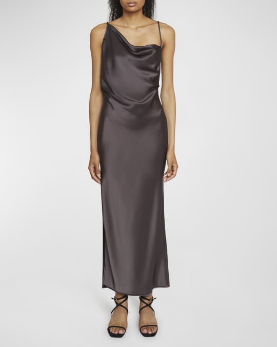 FRAME Silk V-Neck Maxi Cami Slip Dress