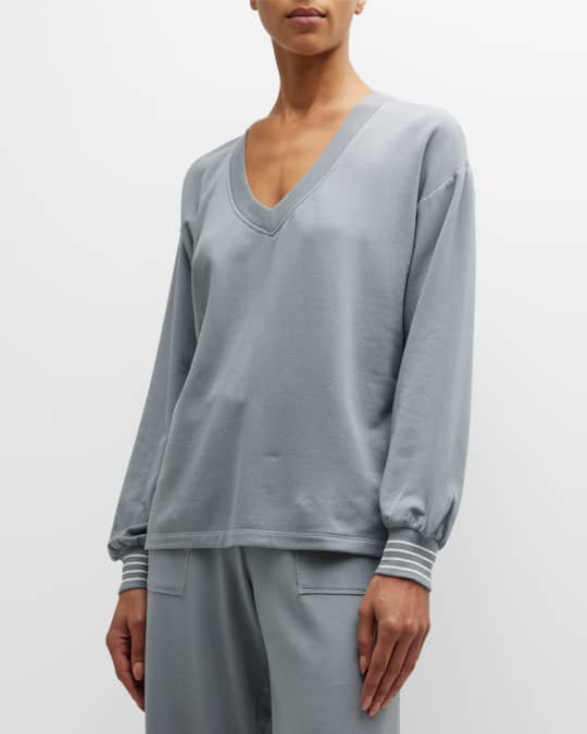 PJ Salvage Running Errands V Neck Blouson Sleeve Top Neiman Marcus