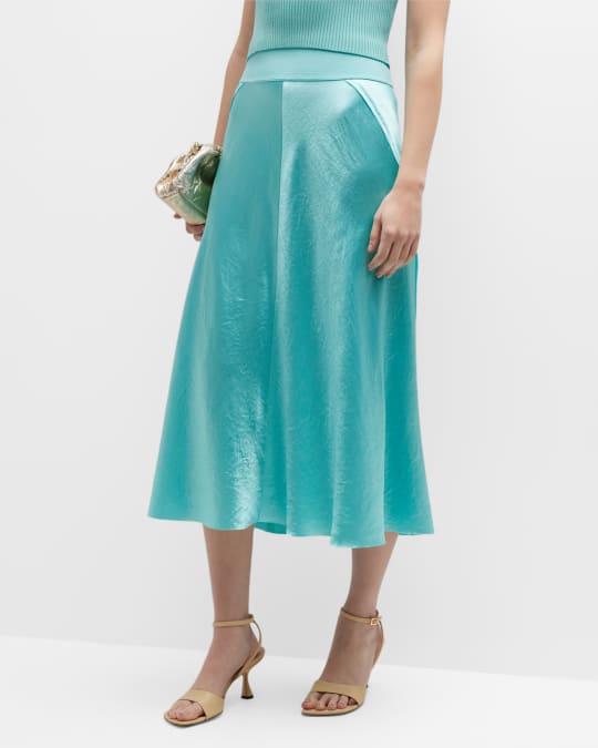 Vince raw-edge silk midi skirt hot sale