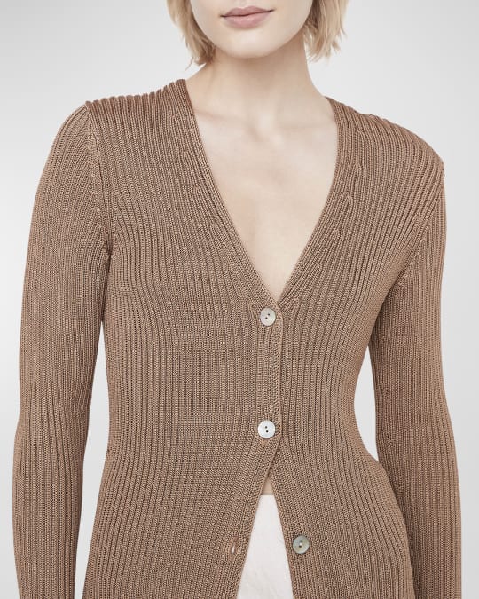 Vince ribbed button cardigan outlet