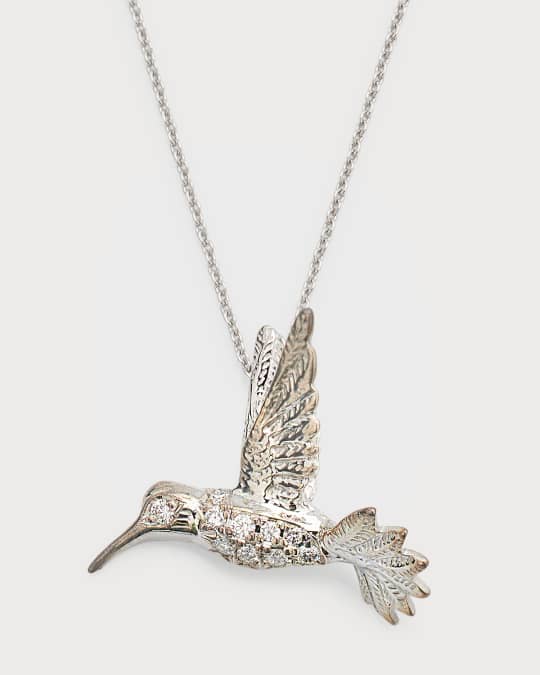 White gold hummingbird necklace hot sale