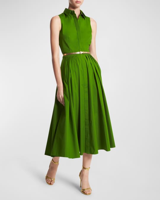 Michael Kors Collection Button Front Poplin Shirtdress Neiman Marcus