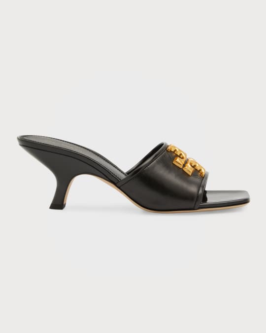 Tory Burch Eleanor Leather Medallion Mule Sandals Neiman Marcus