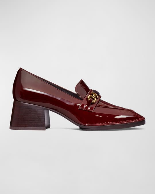 Perrine Leather Medallion Chain Loafers