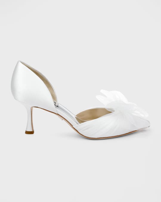 Badgley Mischka Festive Bow Kitten Heel Pumps Neiman Marcus