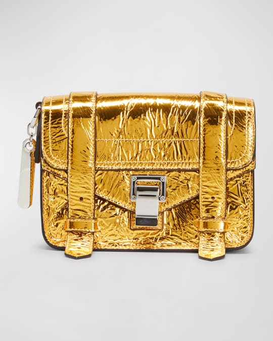 Proenza Schouler PS1 Mini Metallic Crinkled Crossbody Bag Neiman Marcus