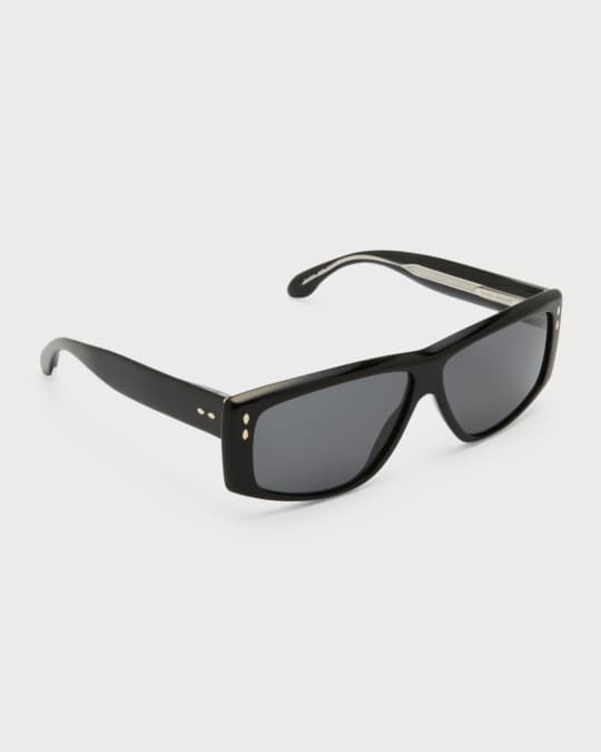 Logo Rectangle Acetate Sunglasses