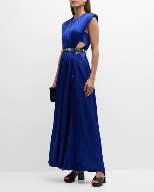 ワンピース Stella McCartney Satin Cutout Detail Gown STELLA MCCARTNEY Twist-front cutout satin gown | NET-A-PORTER