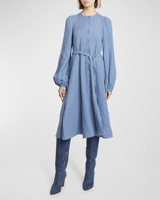 butterfly linen dress Wrap Dress, Butterfly Sleeve, Hemp, Milky White main image 1