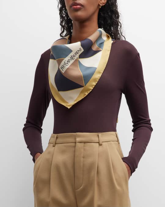 Saint Laurent YSL Harlequin Square Scarf | Neiman Marcus