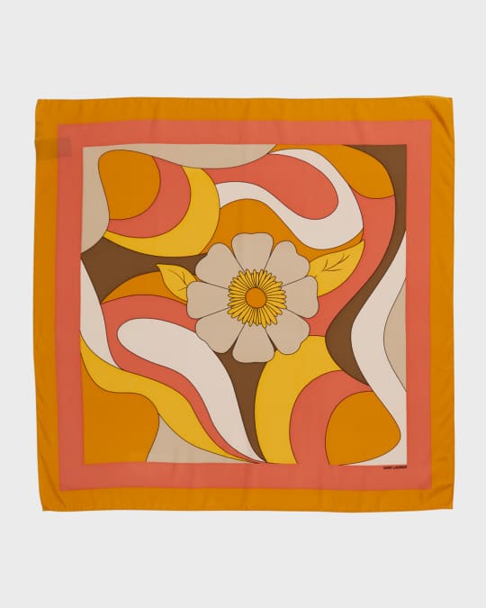 70s Flower Square Scarf 