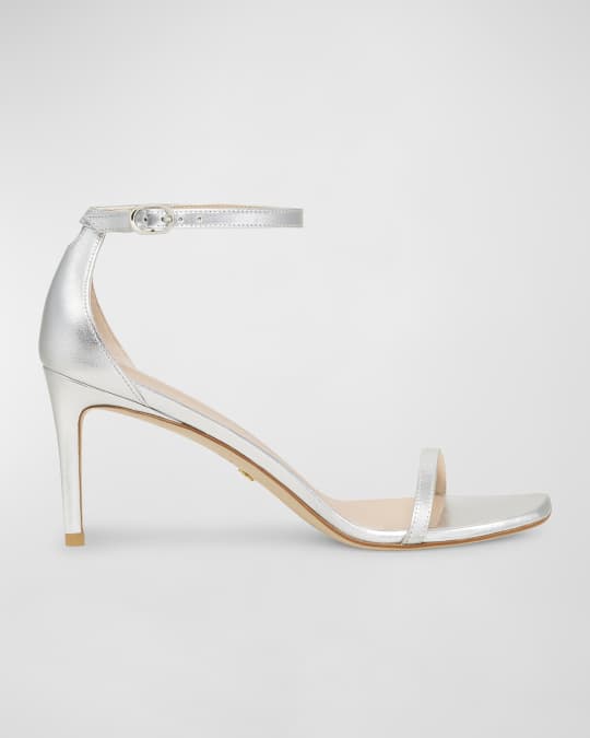 Stuart Weitzman Nudistcurve Metallic Ankle-Strap Sandals