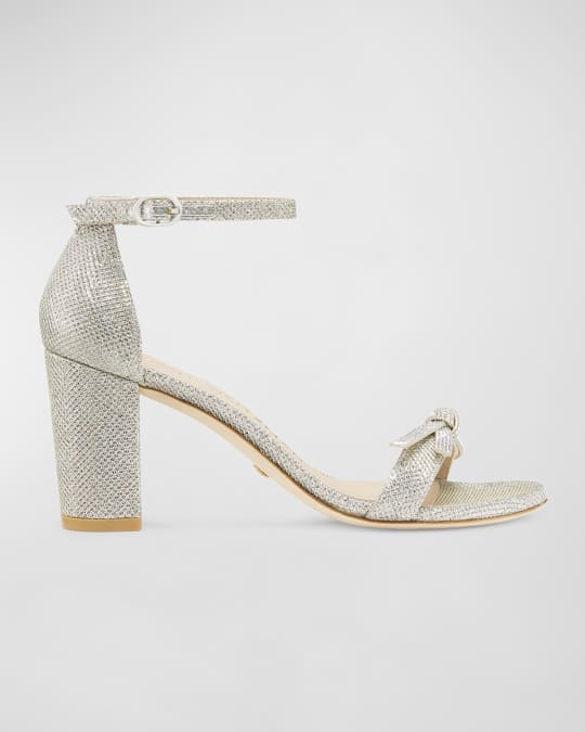 ＊Stuart Weitzman＊ NEARLYNUDE SW BOW SANDAL NEARLYNUDE SW BOW SANDAL in SILVER for Women | Stuart Weitzman®