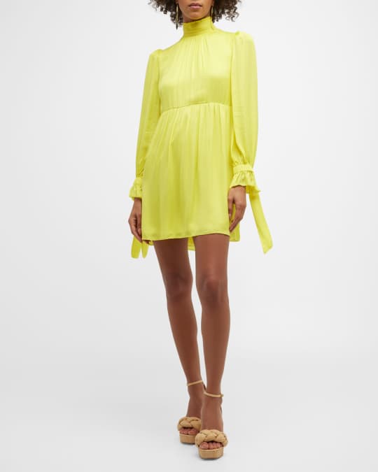 Thea Tie Blouson Sleeve Mini Dress