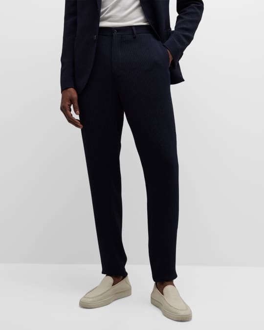 Giorgio Armani Men's Seersucker Pinstripe Pants | Neiman Marcus