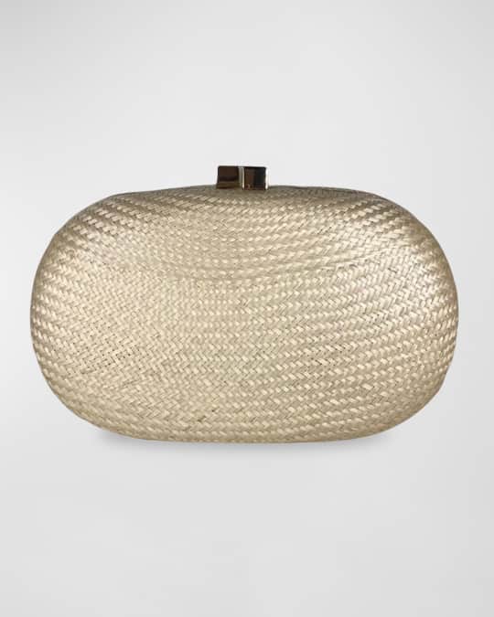 Serpui straw clutch sale