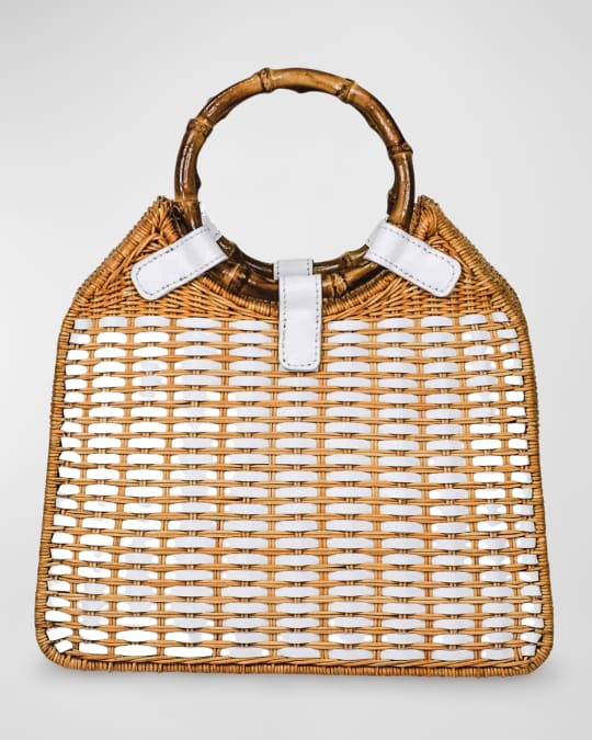 Serpui Liza Ring Wicker TopHandle Bag Neiman Marcus