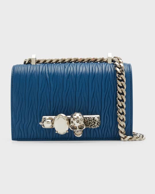 Alexander McQueen Mini Skull Jeweled Pleated Shoulder Bag Neiman
